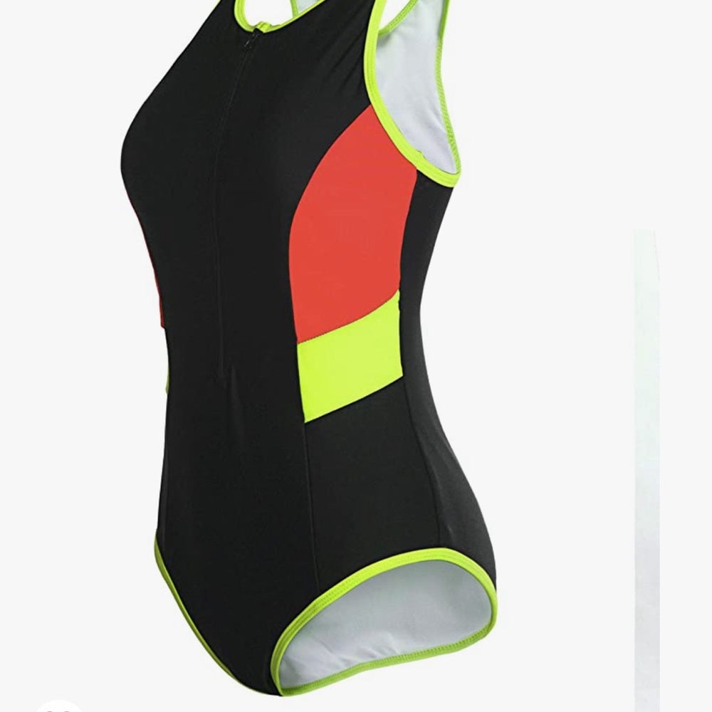 RELIBEAUTY Women Racerback One Piece Swimsuit Athletic Racing 6