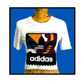 Adidas Graphic Crop Top - White, Black, Purple, Blue, Yellow