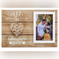 Wooden Adventure Photo Frame with Heart Design