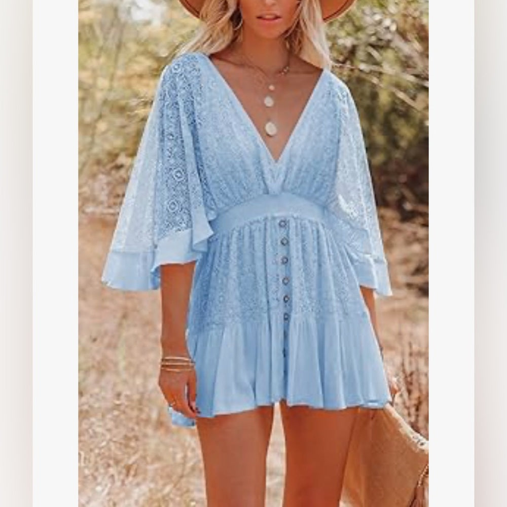BABY BLUE EMBROIDERED FESTIVAL DRESS