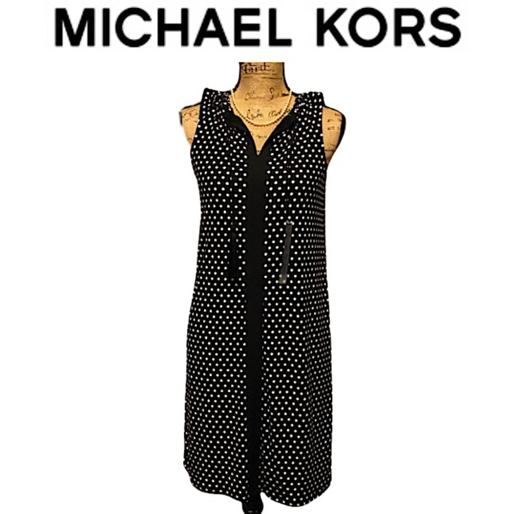 MICHAEL KORS BLACK POLKADOT SHIFT DRESS