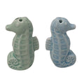 Vintage Seahorse Ceramic Salt & Pepper Shakers in Green and Blue