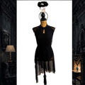 ODAS Black Leotard Sheer Dress