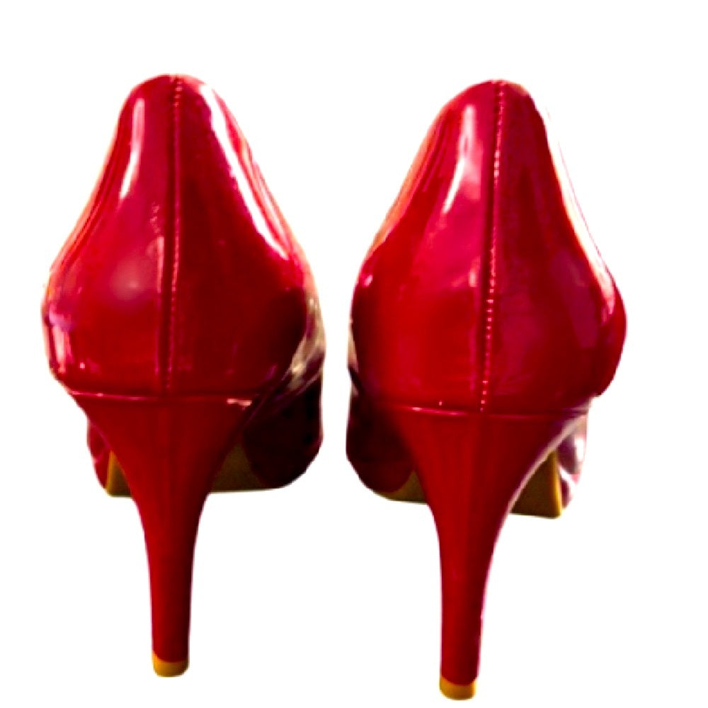 Bandolino Red Peep-Toe Heels