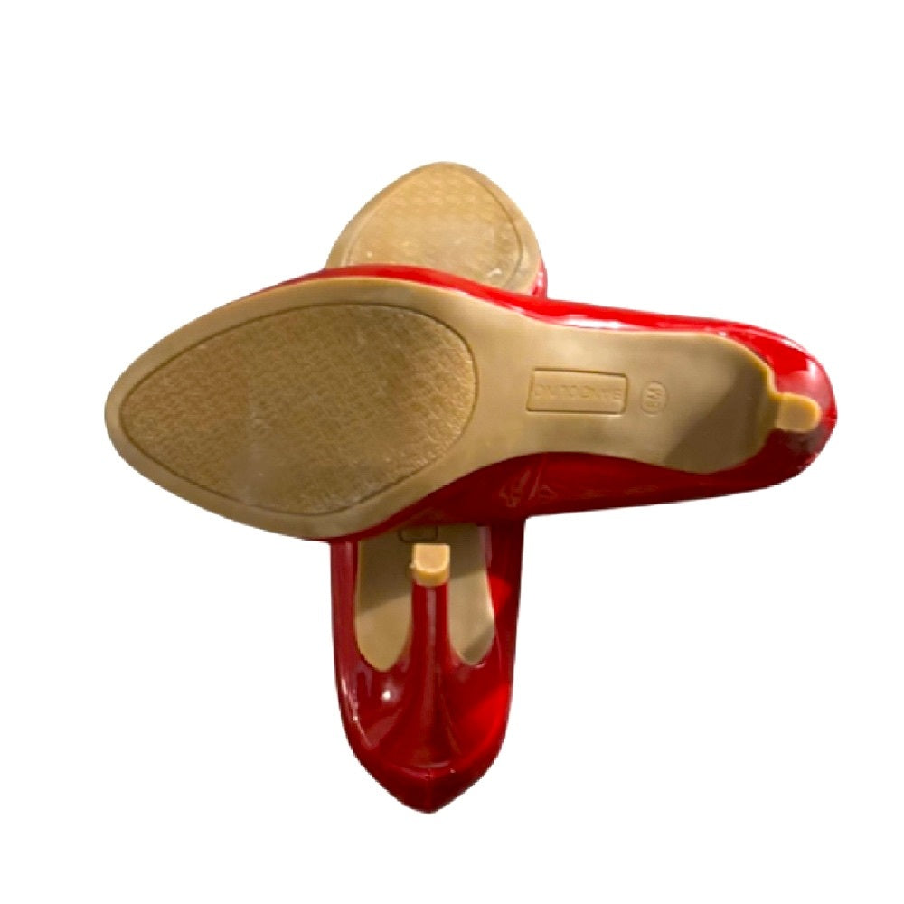 Bandolino Red Peep-Toe Heels