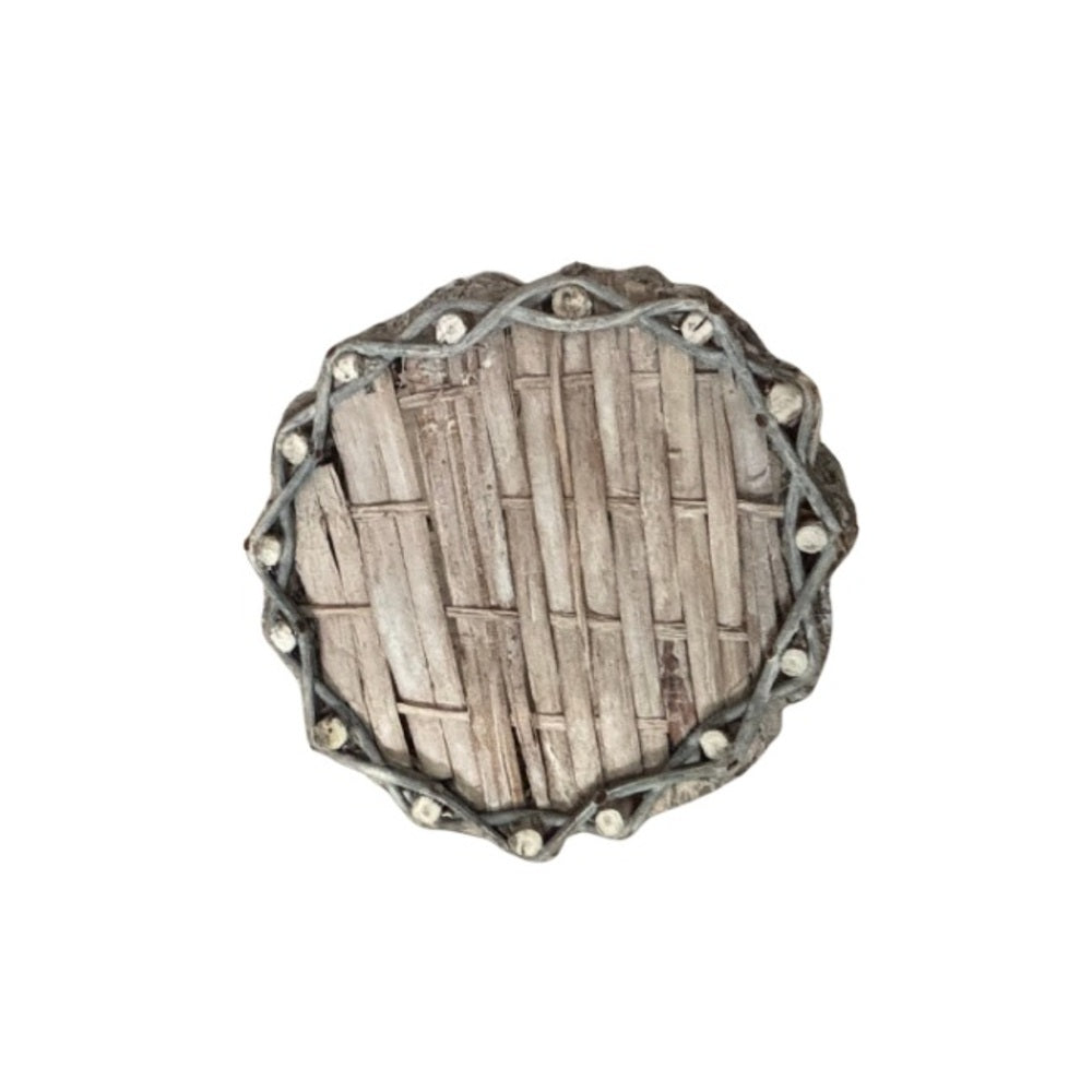 Rustic Distressed Gray Woven Basket