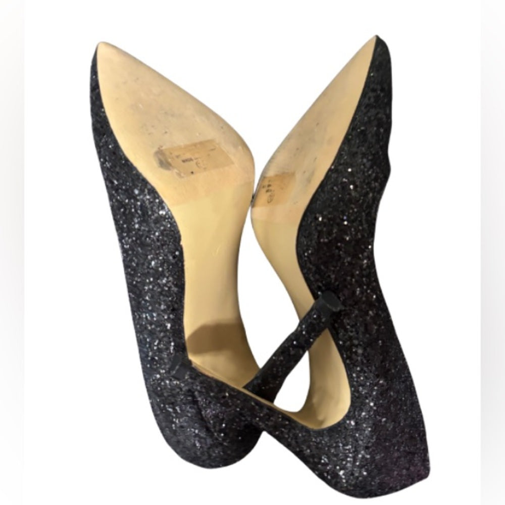Weeboo Sparkly 4” Black High Heel Pumps