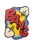 Vintage Bat Man Art 'BANG' Wall Plaque - Red, Yellow & Blue