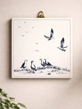 DownEast White Ceramic Seagull Wall Tile