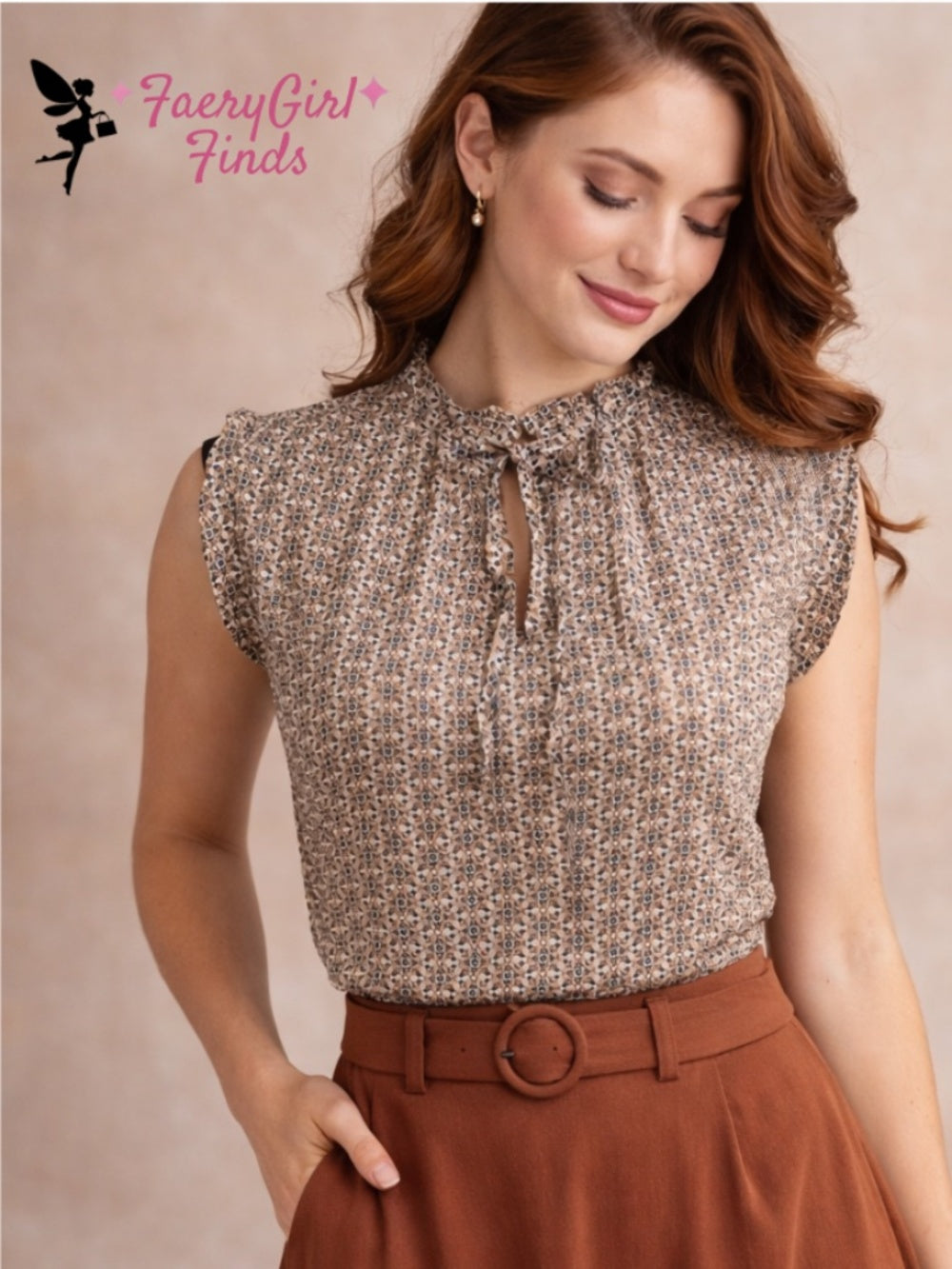 Cupcakes & Cashmere Patterned Sleeveless Top