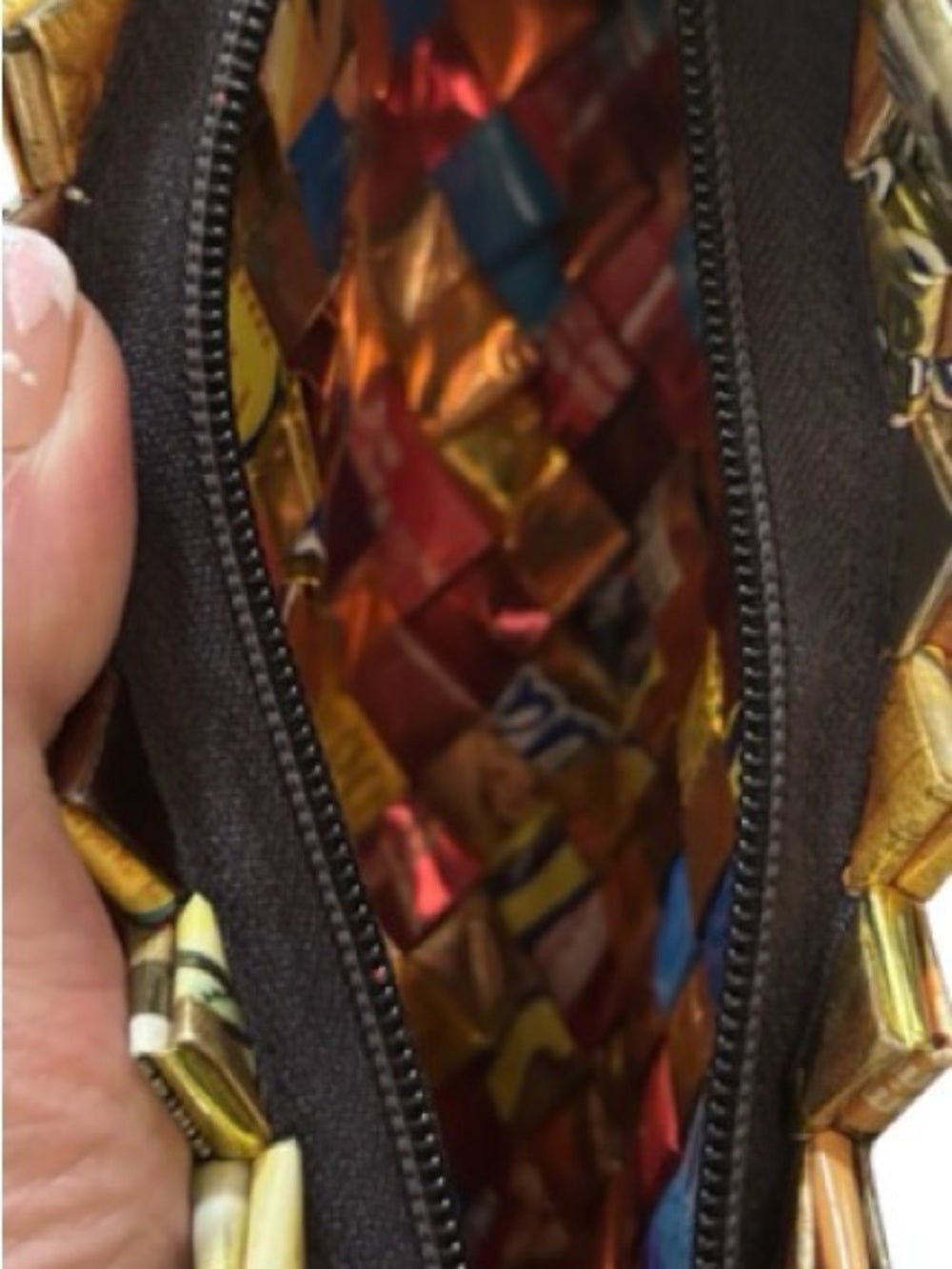 Candy Wrapper Woven Mini Multicolor Clutch