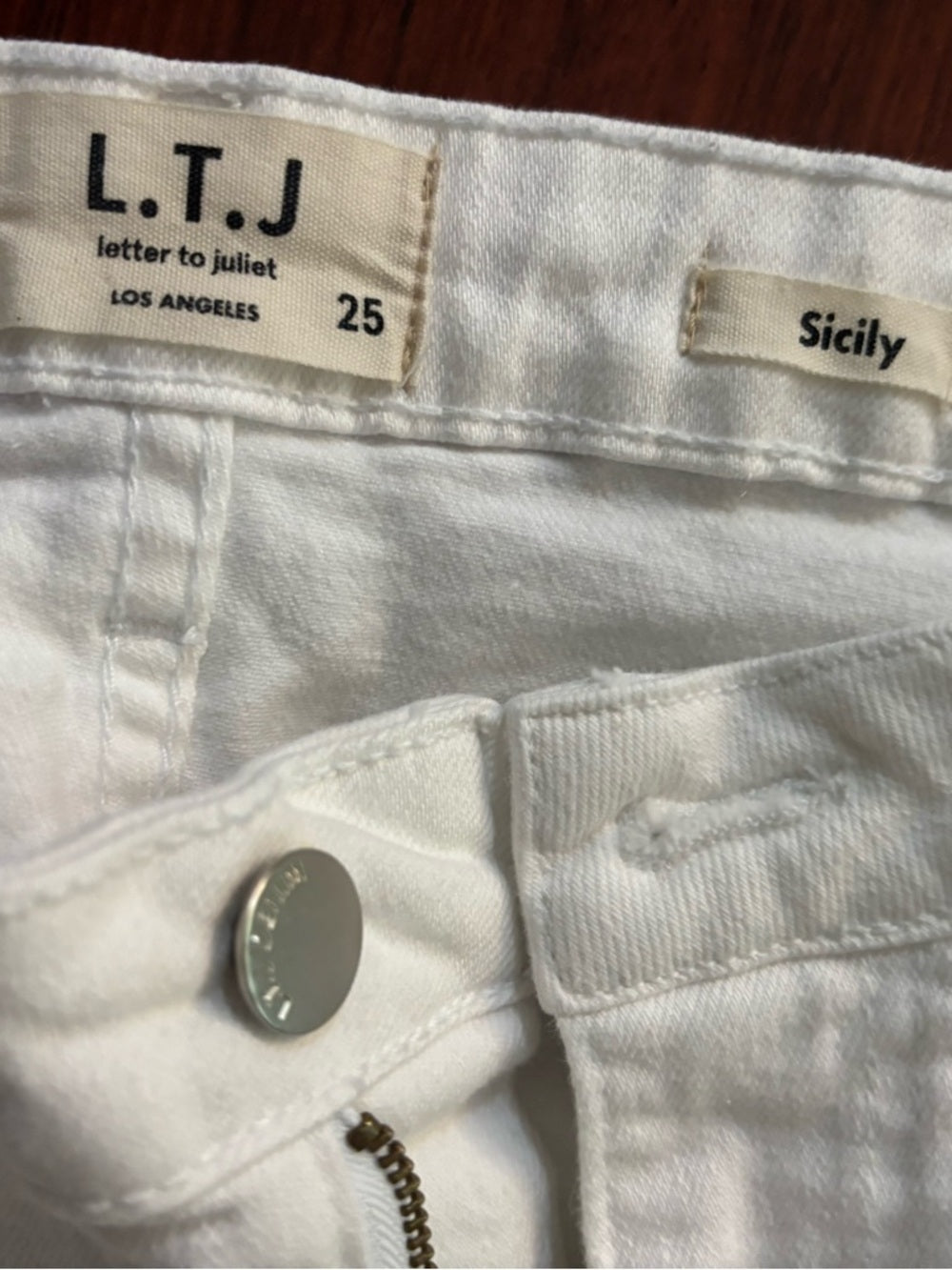 Letters to Juliet Wide-Leg White Jeans